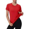 image:imageMAGCOMSEN Womens Workout Tops Short Sleeve Shirts UPF 50 Quick Dry Athletic Sun Protection Rash Guard for WomenTomato