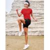image:imageMAGCOMSEN Womens Workout Tops Short Sleeve Shirts UPF 50 Quick Dry Athletic Sun Protection Rash Guard for WomenTomato