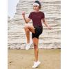 image:imageMAGCOMSEN Womens Workout Tops Short Sleeve Shirts UPF 50 Quick Dry Athletic Sun Protection Rash Guard for WomenWine