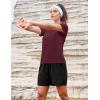 image:imageMAGCOMSEN Womens Workout Tops Short Sleeve Shirts UPF 50 Quick Dry Athletic Sun Protection Rash Guard for WomenWine