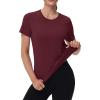 image:imageMAGCOMSEN Womens Workout Tops Short Sleeve Shirts UPF 50 Quick Dry Athletic Sun Protection Rash Guard for WomenWine