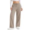 image:imageMAGCOMSEN Womens Sherpa Lined Sweatpants Wide Leg Warm Winter Pants Thermal Baggy Fleece Sweat Pants with PocketsCoffee Grey