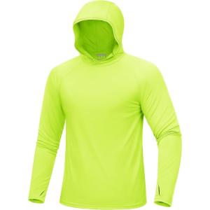 image:imageMAGCOMSEN Mens UPF 50 Sun Protection Hoodies Quick Dry Long Sleeve Rash Guard Lightweight Hoodie Shirt Fishing RunningFlgreen