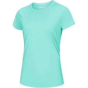 image:imageMAGCOMSEN Womens Workout Tops Short Sleeve Shirts UPF 50 Quick Dry Athletic Sun Protection Rash Guard for WomenLake Blue
