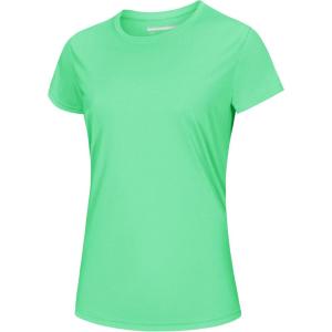 image:imageMAGCOMSEN Womens Workout Tops Short Sleeve Shirts UPF 50 Quick Dry Athletic Sun Protection Rash Guard for WomenMint Green