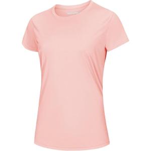 image:imageMAGCOMSEN Womens Workout Tops Short Sleeve Shirts UPF 50 Quick Dry Athletic Sun Protection Rash Guard for WomenPink