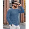 image:imageMAGCOMSEN Mens Thermal Shirts Long Sleeve Waffle Underwear Top Cold Weather Base Layer Winter Warm UndershirtsBlue Grey