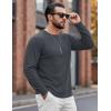 image:imageMAGCOMSEN Mens Thermal Shirts Long Sleeve Waffle Underwear Top Cold Weather Base Layer Winter Warm UndershirtsDark Grey