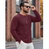 image:imageMAGCOMSEN Mens Thermal Shirts Long Sleeve Waffle Underwear Top Cold Weather Base Layer Winter Warm UndershirtsWine Red