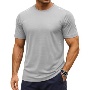 image:imageMAGCOMSEN Mens Short Sleeve Workout Shirts Dry Fit Lightweight Athletic TShirts Running Gym Summer Sun ShirtLightgrey