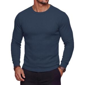 image:imageMAGCOMSEN Mens Thermal Shirts Long Sleeve Waffle Underwear Top Cold Weather Base Layer Winter Warm UndershirtsNavy