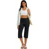 image:imageMAGCOMSEN Womens Cotton Capri Pants with 5 Pockets Yoga Wide Leg Capris Loose Casual Lounge Workout Capri SweatpantsBlack