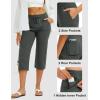 image:imageMAGCOMSEN Womens Cotton Capri Pants with 5 Pockets Yoga Wide Leg Capris Loose Casual Lounge Workout Capri SweatpantsDark Grey