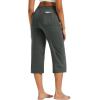 image:imageMAGCOMSEN Womens Cotton Capri Pants with 5 Pockets Yoga Wide Leg Capris Loose Casual Lounge Workout Capri SweatpantsDark Grey