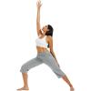 image:imageMAGCOMSEN Womens Cotton Capri Pants with 5 Pockets Yoga Wide Leg Capris Loose Casual Lounge Workout Capri SweatpantsLight Grey