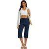 image:imageMAGCOMSEN Womens Cotton Capri Pants with 5 Pockets Yoga Wide Leg Capris Loose Casual Lounge Workout Capri SweatpantsNavy Blue