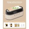 imageEZVALO 6 in 1 Digital Alarm ClockBedside Clock Radio with Fast Wireless Charging 15W Bluetooth SpeakerDual Alarm for Heavy SleepersFM Radio1224HampampSnoozeUSB ChargerCountdown TimerRGB ModeBeige