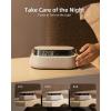 imageEZVALO 6 in 1 Digital Alarm ClockBedside Clock Radio with Fast Wireless Charging 15W Bluetooth SpeakerDual Alarm for Heavy SleepersFM Radio1224HampampSnoozeUSB ChargerCountdown TimerRGB ModeBeige