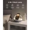 imageEZVALO Birthday Gifts for Women Music Table Lamp with Wireless Charger 4 in 1 Touch Bedside Lamp Bluetooth Speaker Phone Holder Dimmable LED Night Lights Gifts for Women Men Dad MomWhite