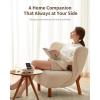 imageEZVALO Birthday Gifts for Women Music Table Lamp with Wireless Charger 4 in 1 Touch Bedside Lamp Bluetooth Speaker Phone Holder Dimmable LED Night Lights Gifts for Women Men Dad MomWood Grain