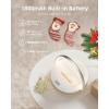 imageEZVALO Birthday Gifts for Women Music Table Lamp with Wireless Charger 4 in 1 Touch Bedside Lamp Bluetooth Speaker Phone Holder Dimmable LED Night Lights Gifts for Women Men Dad MomGrey White