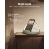 imageEZVALO Birthday Gifts for Women Music Table Lamp with Wireless Charger 4 in 1 Touch Bedside Lamp Bluetooth Speaker Phone Holder Dimmable LED Night Lights Gifts for Women Men Dad MomJasmine Green