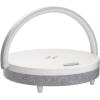 imageEZVALO Birthday Gifts for Women Music Table Lamp with Wireless Charger 4 in 1 Touch Bedside Lamp Bluetooth Speaker Phone Holder Dimmable LED Night Lights Gifts for Women Men Dad MomWhite