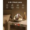 imageEZVALO Birthday Gifts for Women Music Table Lamp with Wireless Charger 4 in 1 Touch Bedside Lamp Bluetooth Speaker Phone Holder Dimmable LED Night Lights Gifts for Women Men Dad MomGrey White