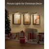 imageEZVALO Picture Lights for Wall2000mAh Rechargeable Battery Magnetic Poster Lights with 2 Color Tempsampamp12 RGBRemote Dimmable Timer Painting LightWall Decor Light for Art DisplayPictureFrame6 PackGold