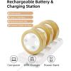 imageEZVALO Picture Lights for Wall2000mAh Rechargeable Battery Magnetic Poster Lights with 2 Color Tempsampamp12 RGBRemote Dimmable Timer Painting LightWall Decor Light for Art DisplayPictureFrame6 PackGold