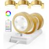 imageEZVALO Picture Lights for Wall2000mAh Rechargeable Battery Magnetic Poster Lights with 2 Color Tempsampamp12 RGBRemote Dimmable Timer Painting LightWall Decor Light for Art DisplayPictureFrame6 PackGold