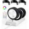 imageEZVALO Picture Lights for Wall2000mAh Rechargeable Battery Magnetic Poster Lights with 2 Color Tempsampamp12 RGBRemote Dimmable Timer Painting LightWall Decor Light for Art DisplayPictureFrame6 PackBlack