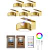 imageEZVALO Picture Lights for Wall2000mAh Rechargeable Battery Magnetic Poster Lights with 2 Color Tempsampamp12 RGBRemote Dimmable Timer Painting LightWall Decor Light for Art DisplayPictureFrame6 PackGold