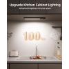 imageEZVALO Under Cabinet Lighting 80 LED Motion Sensor Lights Indoor with 3 Color Temps 1900mAh Rechargeable Under Cabinet Lights Wireless Dimmable Under Counter Lights for Kitchen Closet 2 PackSpace Gray