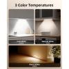 imageEZVALO Under Cabinet Lighting 80 LED Motion Sensor Lights Indoor with 3 Color Temps 1900mAh Rechargeable Under Cabinet Lights Wireless Dimmable Under Counter Lights for Kitchen Closet 2 PackWhite