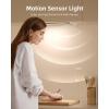 imageEZVALO Under Cabinet Lighting 80 LED Motion Sensor Lights Indoor with 3 Color Temps 1900mAh Rechargeable Under Cabinet Lights Wireless Dimmable Under Counter Lights for Kitchen Closet 2 PackSpace Gray