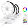 imageEZVALO Under Cabinet Lighting Rechargeable Battery Operated Puck Lights with Remote 3 Color Temps ampamp12 RGB LED Motion Sensor Lights Indoor Dimmable Magnetic Under Counter Lights for Kitchen 6 PackBlack