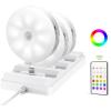 imageEZVALO Under Cabinet Lighting Rechargeable Battery Operated Puck Lights with Remote 3 Color Temps ampamp12 RGB LED Motion Sensor Lights Indoor Dimmable Magnetic Under Counter Lights for Kitchen 6 PackWhite