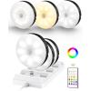 imageEZVALO Under Cabinet Lighting Rechargeable Battery Operated Puck Lights with Remote 3 Color Temps ampamp12 RGB LED Motion Sensor Lights Indoor Dimmable Magnetic Under Counter Lights for Kitchen 6 PackBlack
