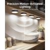 imageEZVALO Under Cabinet Lighting Rechargeable Battery Operated Puck Lights with Remote 3 Color Temps ampamp12 RGB LED Motion Sensor Lights Indoor Dimmable Magnetic Under Counter Lights for Kitchen 6 PackBlack