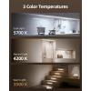 imageEZVALO Under Cabinet Lighting98LED Motion Sensor Light Indoor 3 Color Temps1900mAh Rechargeable Closet Lights Wireless Dimmer Battery Powered Operated Lights for BedroomWardrobeStairs 2 PackGolden