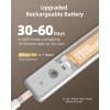 imageEZVALO Under Cabinet Lighting98LED Motion Sensor Light Indoor 3 Color Temps1900mAh Rechargeable Closet Lights Wireless Dimmer Battery Powered Operated Lights for BedroomWardrobeStairs 2 PackSilver