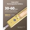 imageEZVALO Under Cabinet Lighting98LED Motion Sensor Light Indoor 3 Color Temps1900mAh Rechargeable Closet Lights Wireless Dimmer Battery Powered Operated Lights for BedroomWardrobeStairs 2 PackGolden