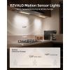imageEZVALO Under Cabinet Lighting98LED Motion Sensor Light Indoor 3 Color Temps1900mAh Rechargeable Closet Lights Wireless Dimmer Battery Powered Operated Lights for BedroomWardrobeStairs 2 PackGolden