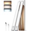 imageEZVALO Under Cabinet Lighting98LED Motion Sensor Light Indoor 3 Color Temps1900mAh Rechargeable Closet Lights Wireless Dimmer Battery Powered Operated Lights for BedroomWardrobeStairs 2 PackSilver