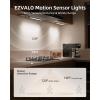 imageEZVALO Under Cabinet Lighting98LED Motion Sensor Light Indoor 3 Color Temps1900mAh Rechargeable Closet Lights Wireless Dimmer Battery Powered Operated Lights for BedroomWardrobeStairs 2 PackGray