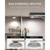 imageEZVALO Under Cabinet Lights 2 Color Temperatures Motion Sensor Puck Lights Rechargeable LED Closet Lights Group Control Dimmable LED Under Counter Lights for Kitchen Cabinet Hallway 6 Pack
