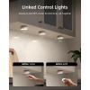 imageEZVALO Under Cabinet Lights 2 Color Temperatures Motion Sensor Puck Lights Rechargeable LED Closet Lights Group Control Dimmable LED Under Counter Lights for Kitchen Cabinet Hallway 6 Pack