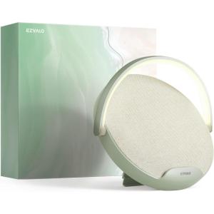 imageEZVALO Birthday Gifts for Women Music Table Lamp with Wireless Charger 4 in 1 Touch Bedside Lamp Bluetooth Speaker Phone Holder Dimmable LED Night Lights Gifts for Women Men Dad MomJasmine Green