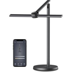 imageEZVALO Smart Desk Lamp with APP ControlEyeCaring AutoDimming Led Desk Lamp3 Color Temperature Works with AlexaampampGoogle Assistant Study Lamp with Clock Desk Lamps for Home Office ReadingStudying2024 Newest Model